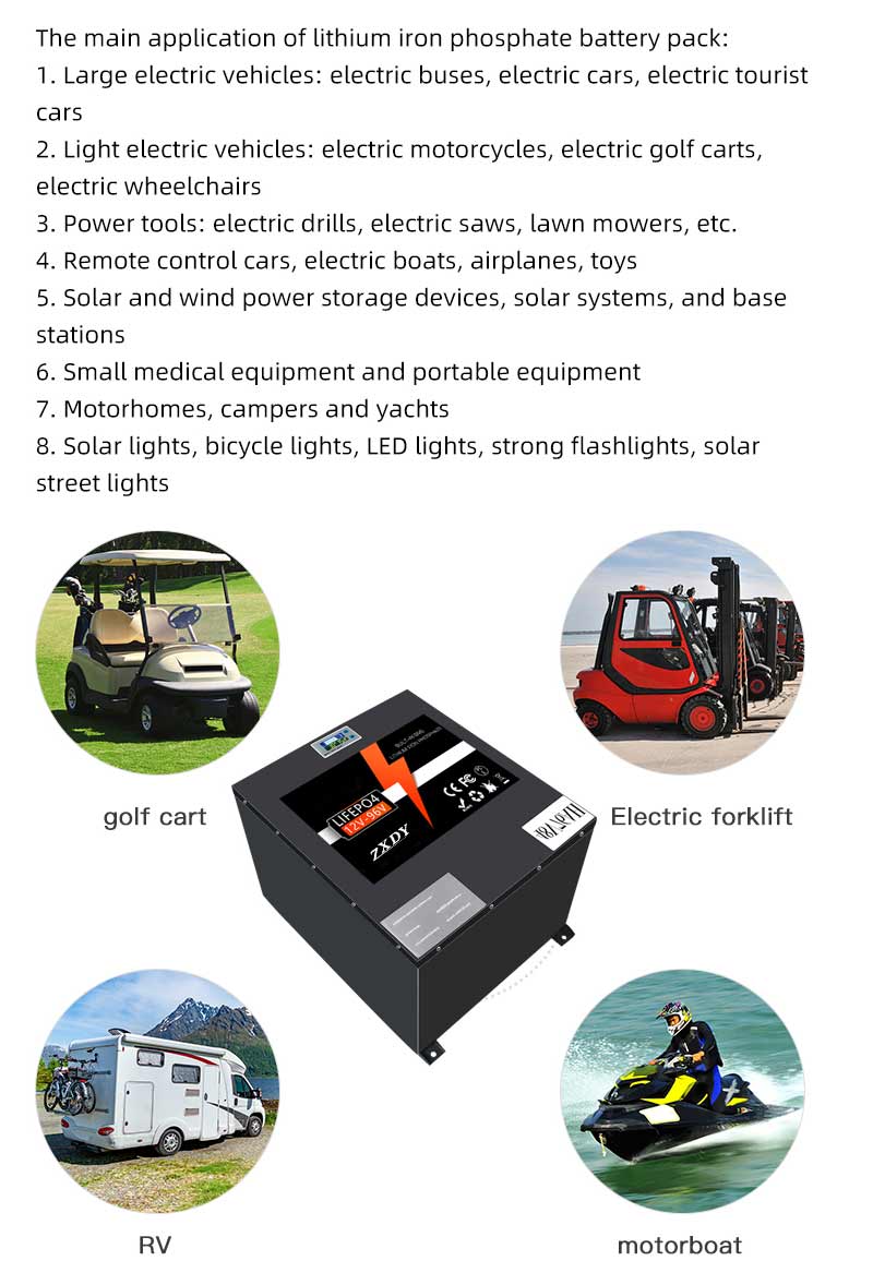 Golf cart lifepo4 battery 48v