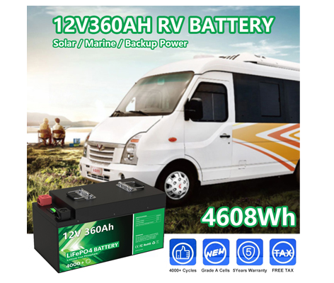 12V 360Ah 280AH LiFePO4 Battery Pack 12.8V 4608Wh Rechargeable RV Car Battery